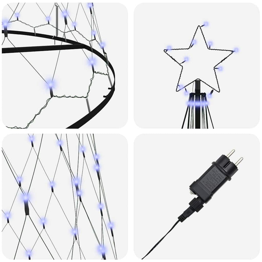 LED Kerstboom Blauw 400 cm Metaal