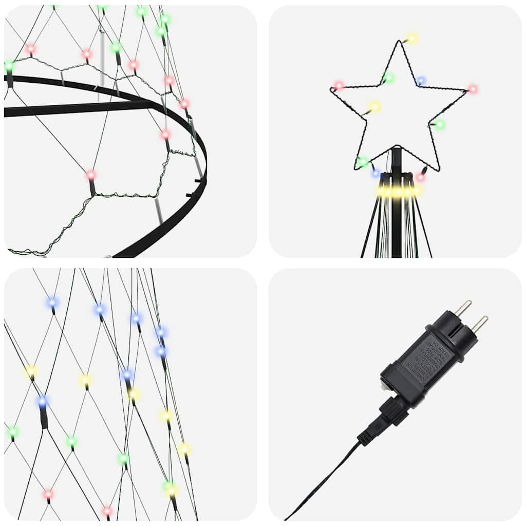 LED Kerstboom Multikleur 138.5 x 138.5 x 399 cm Metaal