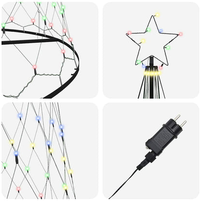 LED Kerstboom Multikleur 138.5 x 138.5 x 399 cm Metaal