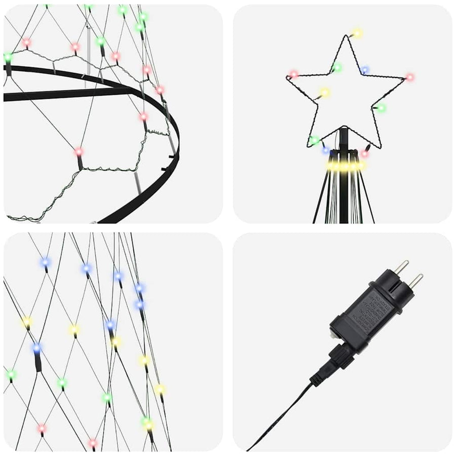 LED Kerstboom Multikleur 138.5 x 138.5 x 399 cm Metaal