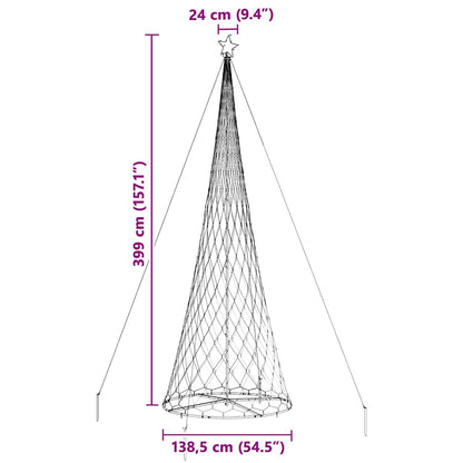 LED Kerstboom Multikleur 138.5 x 138.5 x 399 cm Metaal