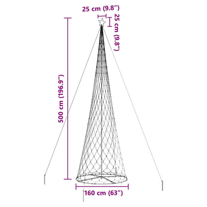 LED Kerstboom met 555 LED met standaard Warmwit 500 cm Metaal
