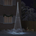 LED Christmas Tree With 555 LEDs With Stand Cold White 500 Cm Metal