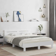 Bedframe 137x190 cm wit met LED hoofdeinde