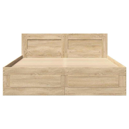 Bedframe met hoofdeinde 2 pcs Sonoma 137 x 188 cm Bewerkt hout