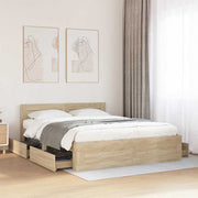 Bedframe 153x203 cm Sonoma Bewerkt hout