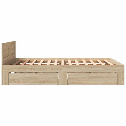 Bedframe met hoofdeinde 2 pcs Sonoma 153 x 203 cm Bewerkt hout