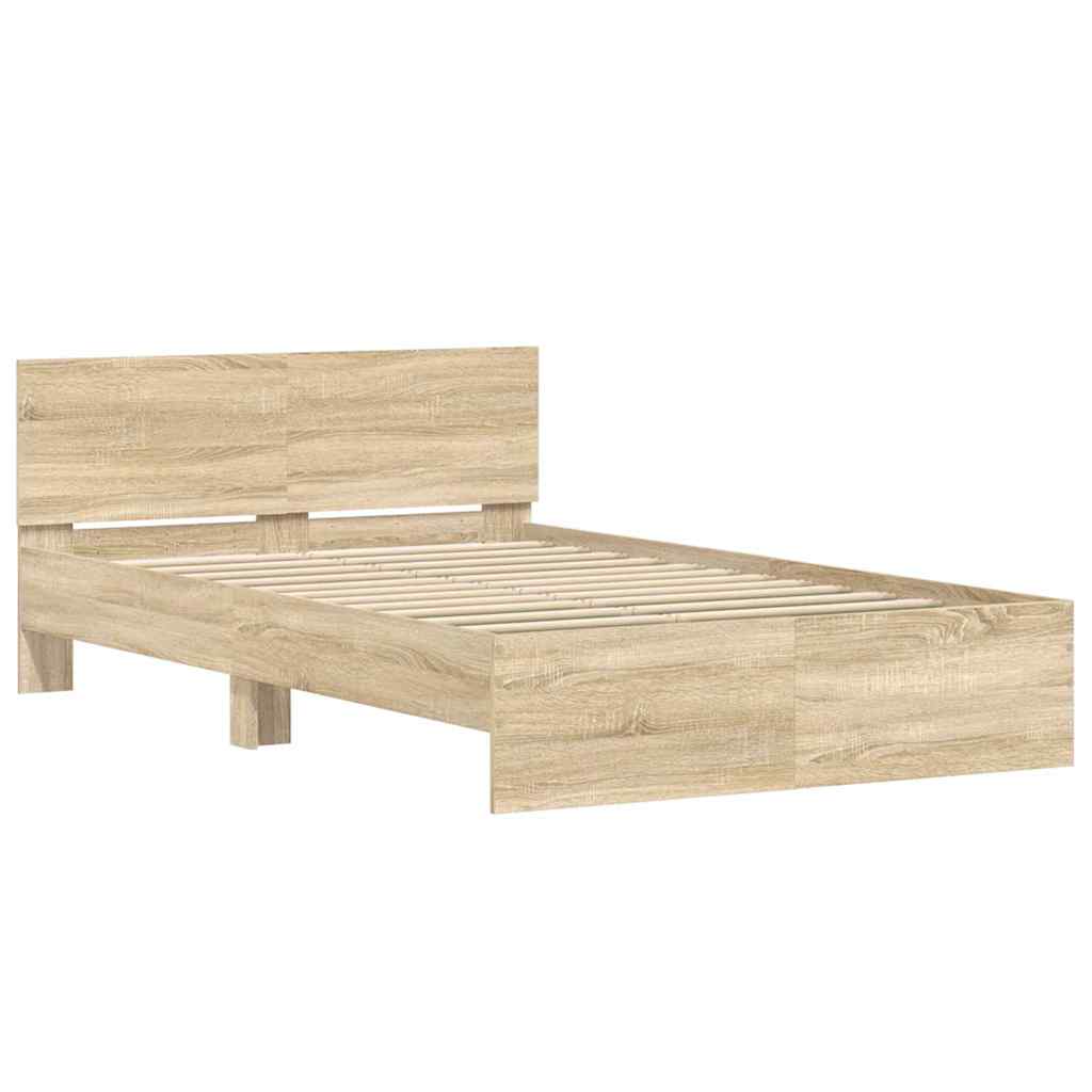 Bedframe met hoofdeinde Sonoma 137 x 190 cm Bewerkt hout