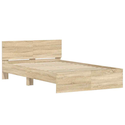 Bedframe met hoofdeinde Sonoma 137 x 190 cm Bewerkt hout