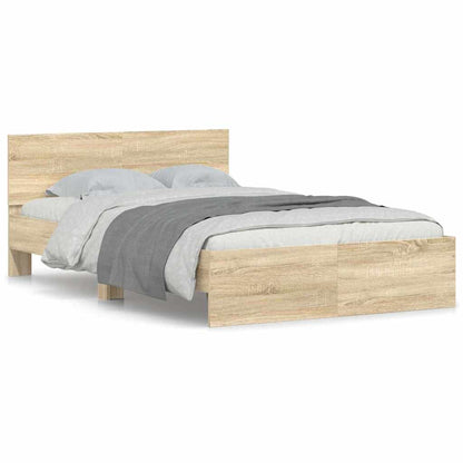 Bedframe met hoofdeinde Sonoma 137 x 190 cm Bewerkt hout