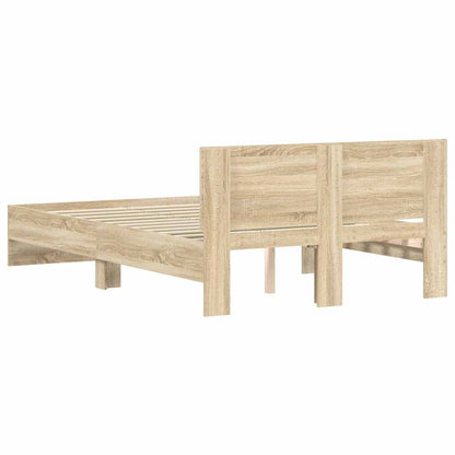 Bedframe met hoofdeinde Sonoma 137 x 190 cm Bewerkt hout
