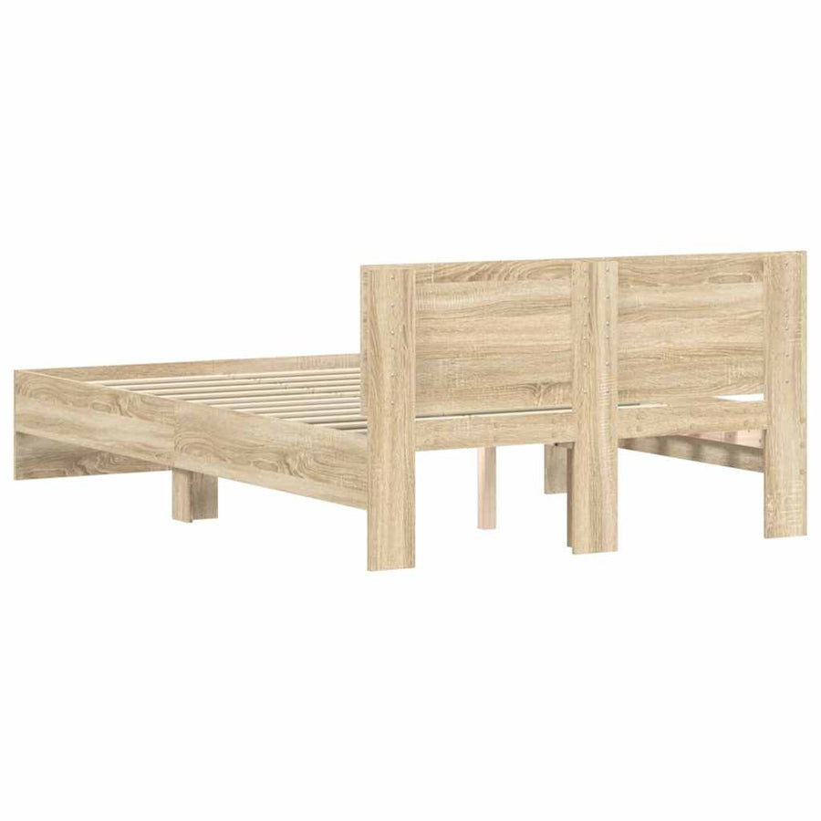 Bedframe met hoofdeinde Sonoma 137 x 190 cm Bewerkt hout