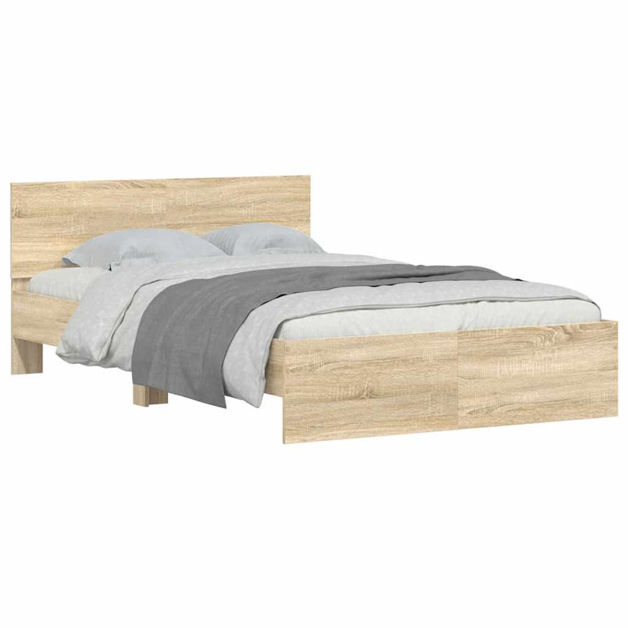 Bedframe met hoofdeinde Sonoma 137 x 190 cm Bewerkt hout