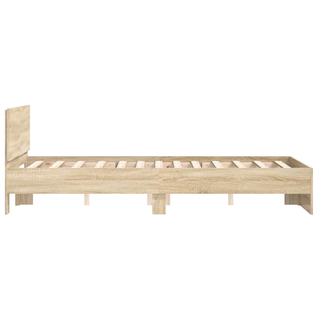 Bedframe met hoofdeinde Sonoma 137 x 190 cm Bewerkt hout