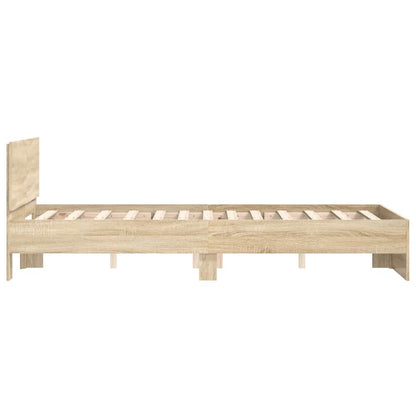 Bedframe met hoofdeinde Sonoma 137 x 190 cm Bewerkt hout