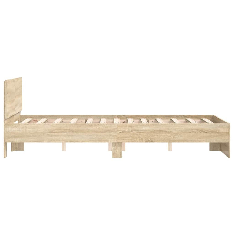 Bedframe met hoofdeinde Sonoma 137 x 190 cm Bewerkt hout