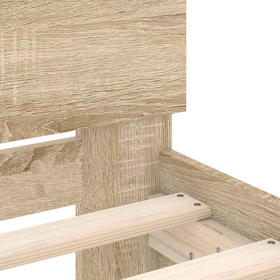 Bedframe met hoofdeinde Sonoma 152 x 203 cm Bewerkt hout