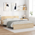 Bed frame with headboard Sonoma 152 x 203 cm Engineered wood