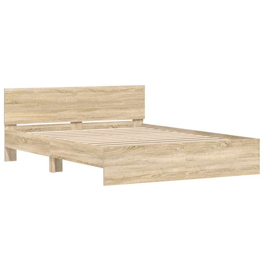 Bedframe met hoofdeinde Sonoma 152 x 203 cm Bewerkt hout