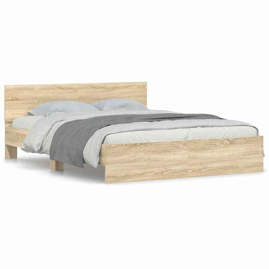 Bedframe met hoofdeinde Sonoma 152 x 203 cm Bewerkt hout