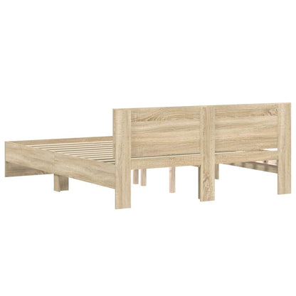 Bedframe met hoofdeinde Sonoma 152 x 203 cm Bewerkt hout