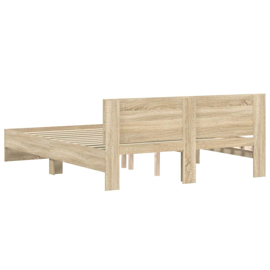 Bedframe met hoofdeinde Sonoma 152 x 203 cm Bewerkt hout