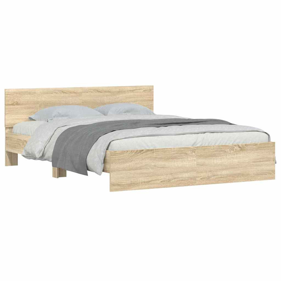 Bedframe met hoofdeinde Sonoma 152 x 203 cm Bewerkt hout