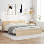 Bedframe Wandgemonteerd Sonoma 193 x 203 cm Bewerkt hout