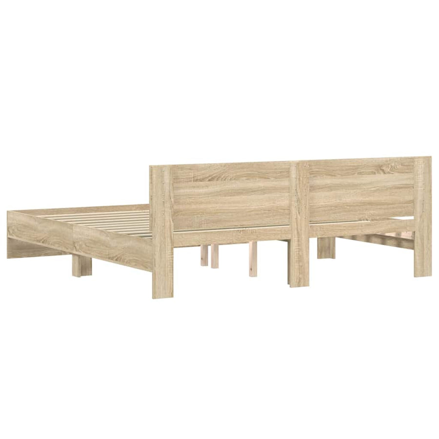 Bedframe Wandgemonteerd Sonoma 193 x 203 cm Bewerkt hout