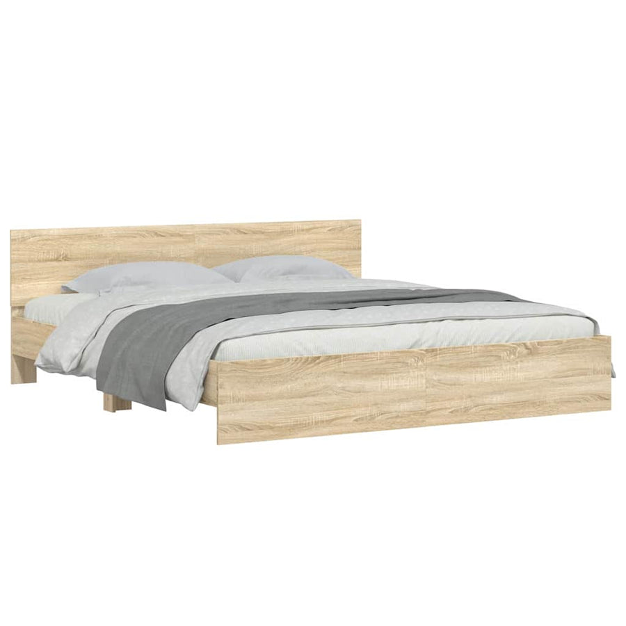 Bedframe Wandgemonteerd Sonoma 193 x 203 cm Bewerkt hout
