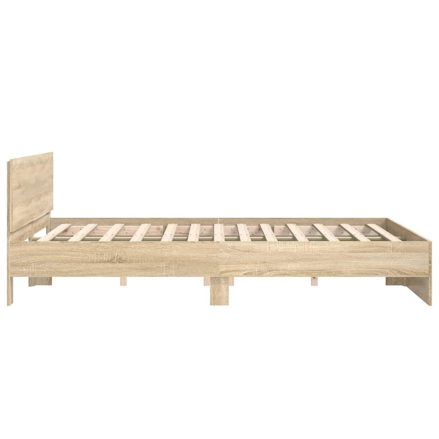 Bedframe Wandgemonteerd Sonoma 193 x 203 cm Bewerkt hout