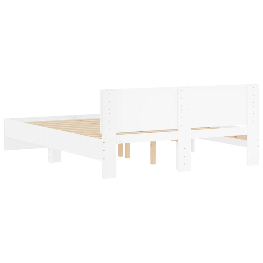 Bedframe met hoofdeinde Wit 152 x 203 cm Bewerkt hout