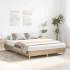 Bedframe 152x203 cm bewerkt hout Sonoma