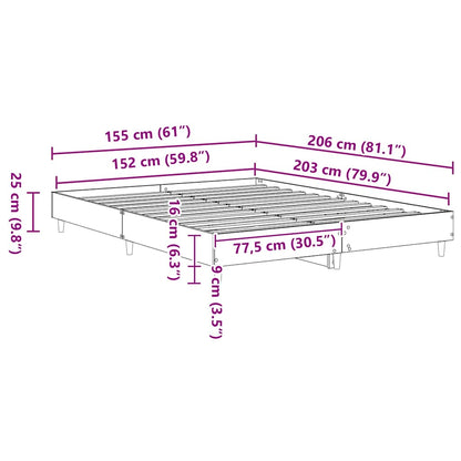 Bedframe 2 pcs Sonoma 152 x 203 cm Bewerkt hout