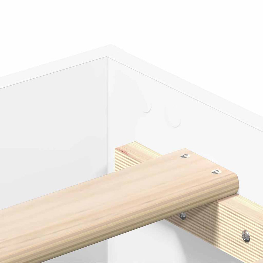 Bedframe 2 pcs Wit 152 x 203 cm Bewerkt hout