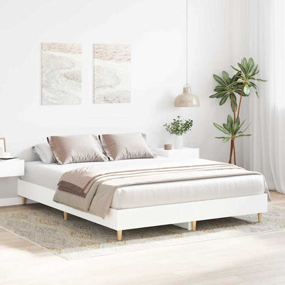 Bedframe 2 pcs Wit 152 x 203 cm Bewerkt hout