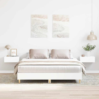 Bedframe 2 pcs Wit 152 x 203 cm Bewerkt hout