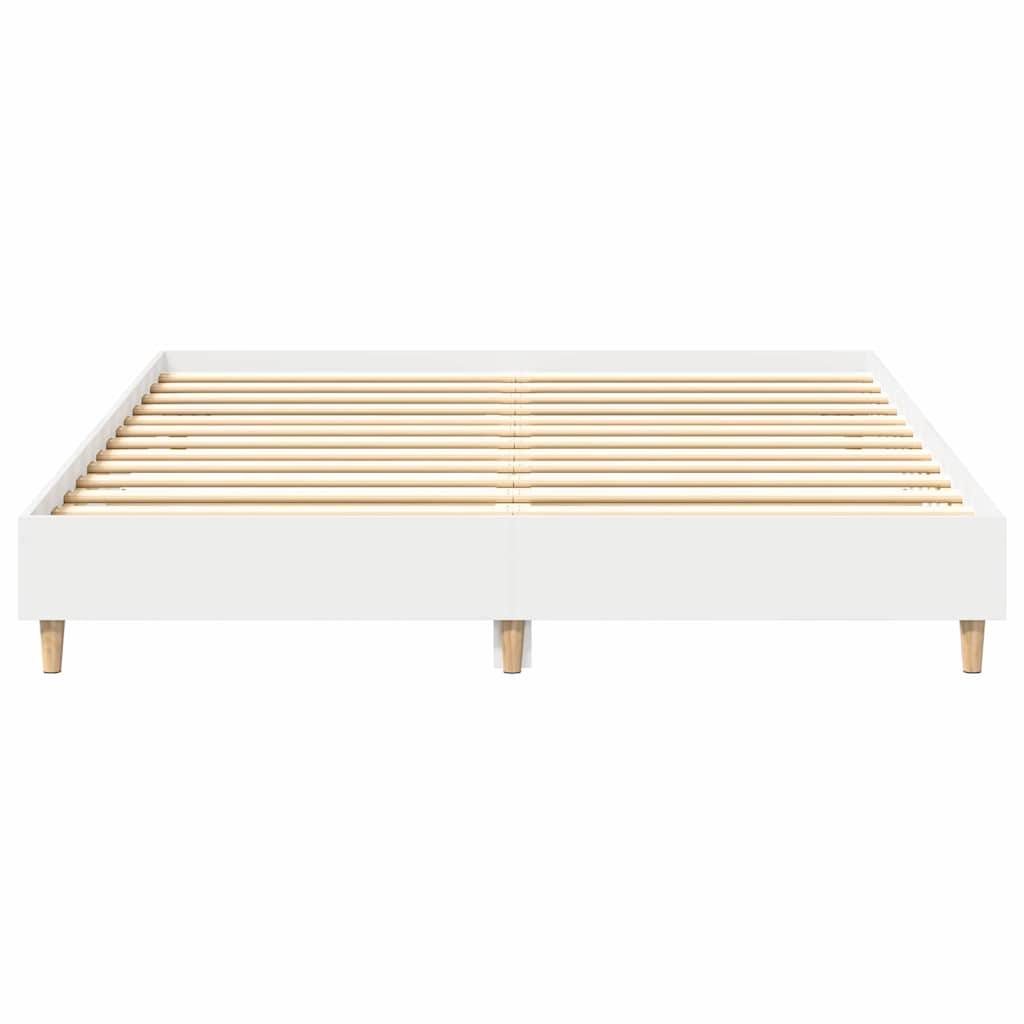 Bedframe 2 pcs Wit 152 x 203 cm Bewerkt hout