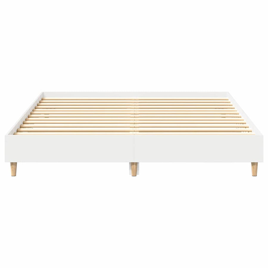 Bedframe 2 pcs Wit 152 x 203 cm Bewerkt hout