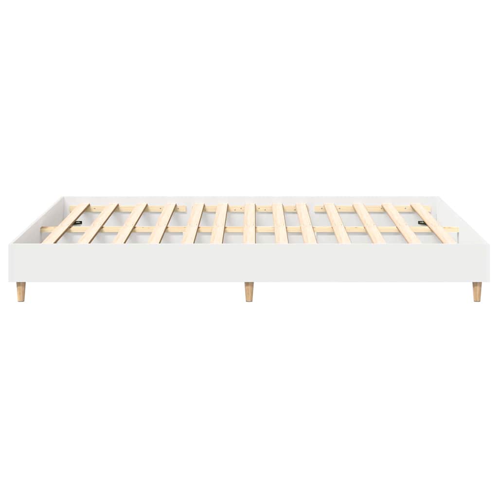 Bedframe 2 pcs Wit 152 x 203 cm Bewerkt hout