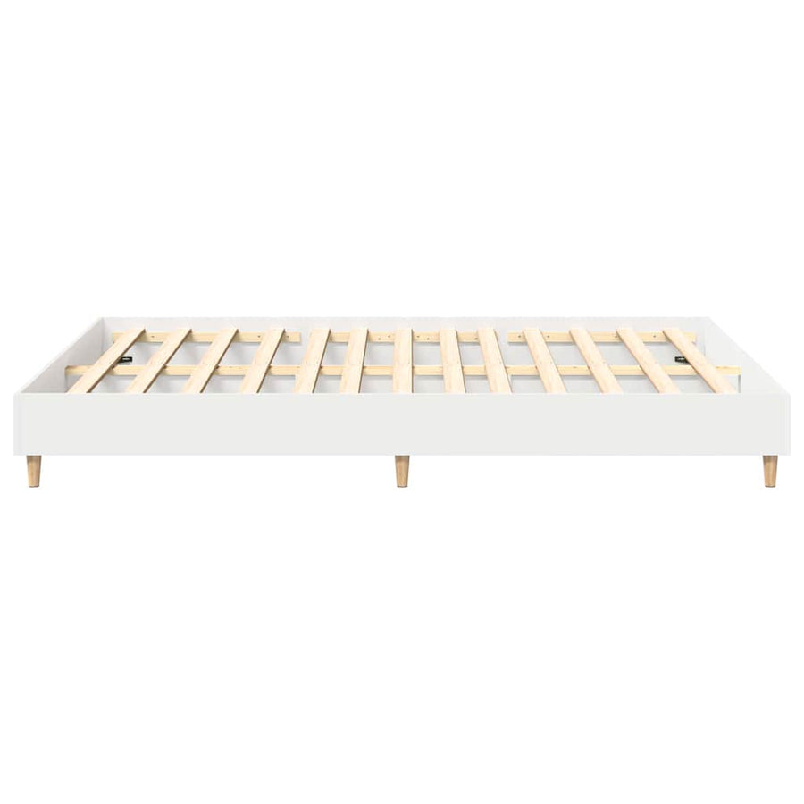 Bedframe 2 pcs Wit 152 x 203 cm Bewerkt hout