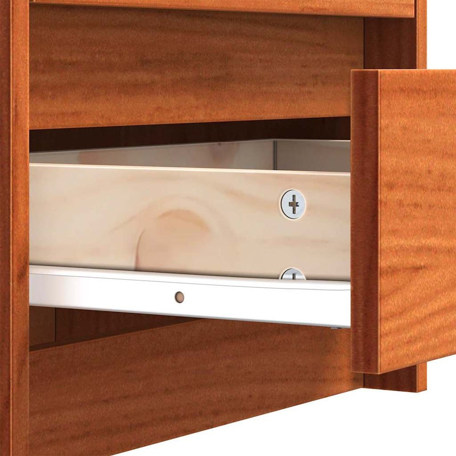 Nachtkastjes met lade Wasbruin 40 x 30.5 x 35.5 cm Grenenhout