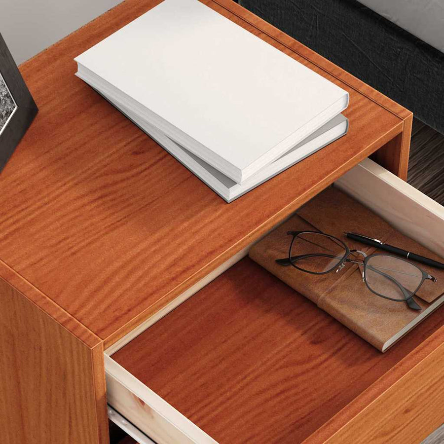 Nachtkastjes met lade Wasbruin 40 x 30.5 x 35.5 cm Grenenhout