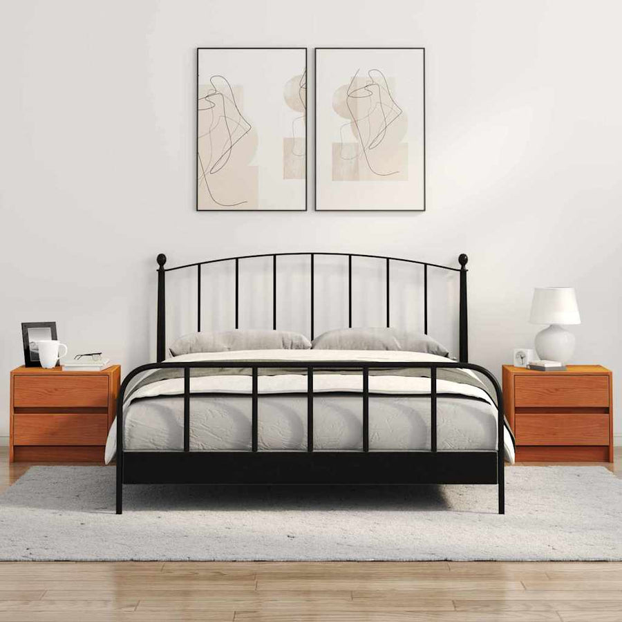 Nachtkastjes 2 pcs Wasbruin 40 x 30.5 x 35.5 cm Grenenhout