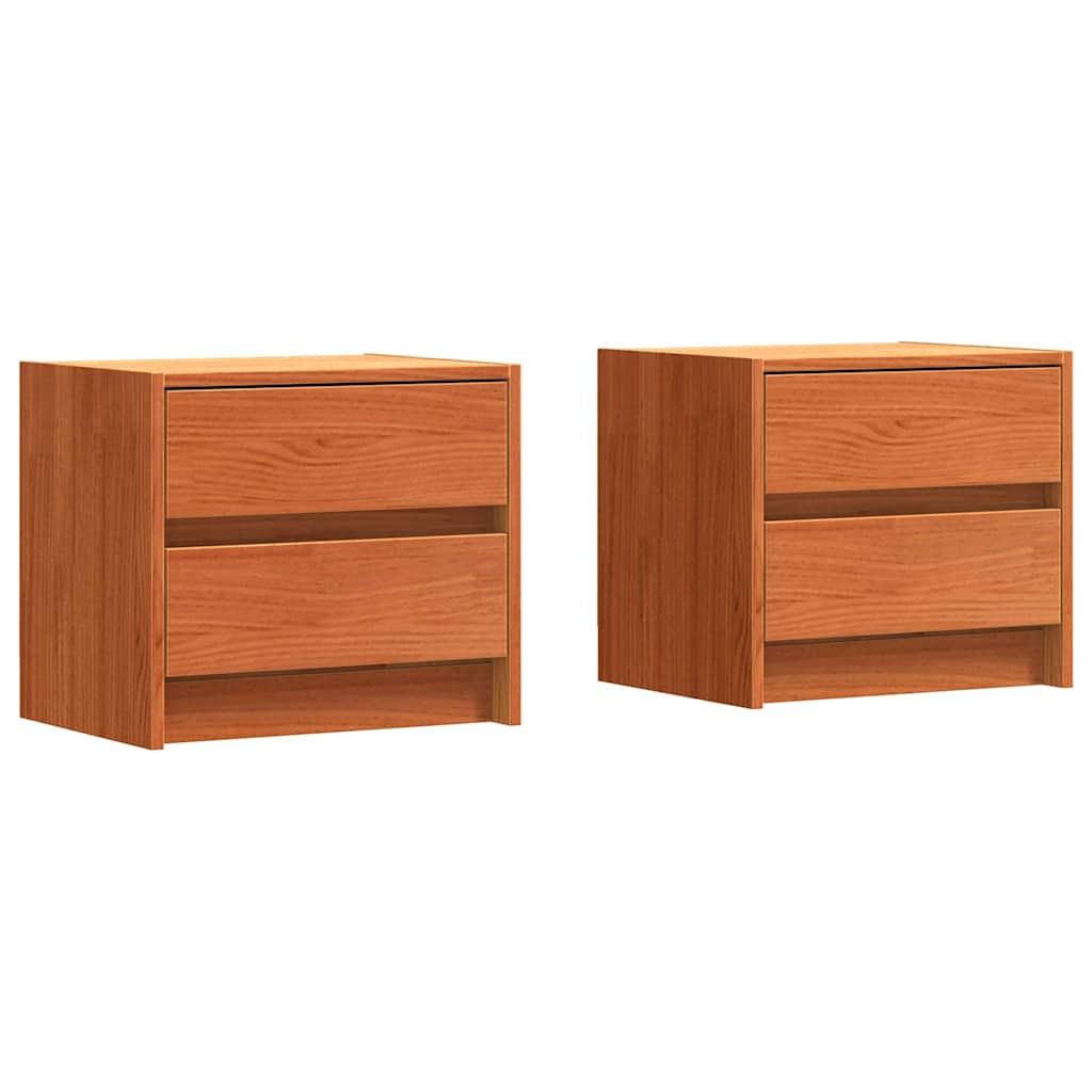 Nachtkastjes 2 pcs Wasbruin 40 x 30.5 x 35.5 cm Grenenhout
