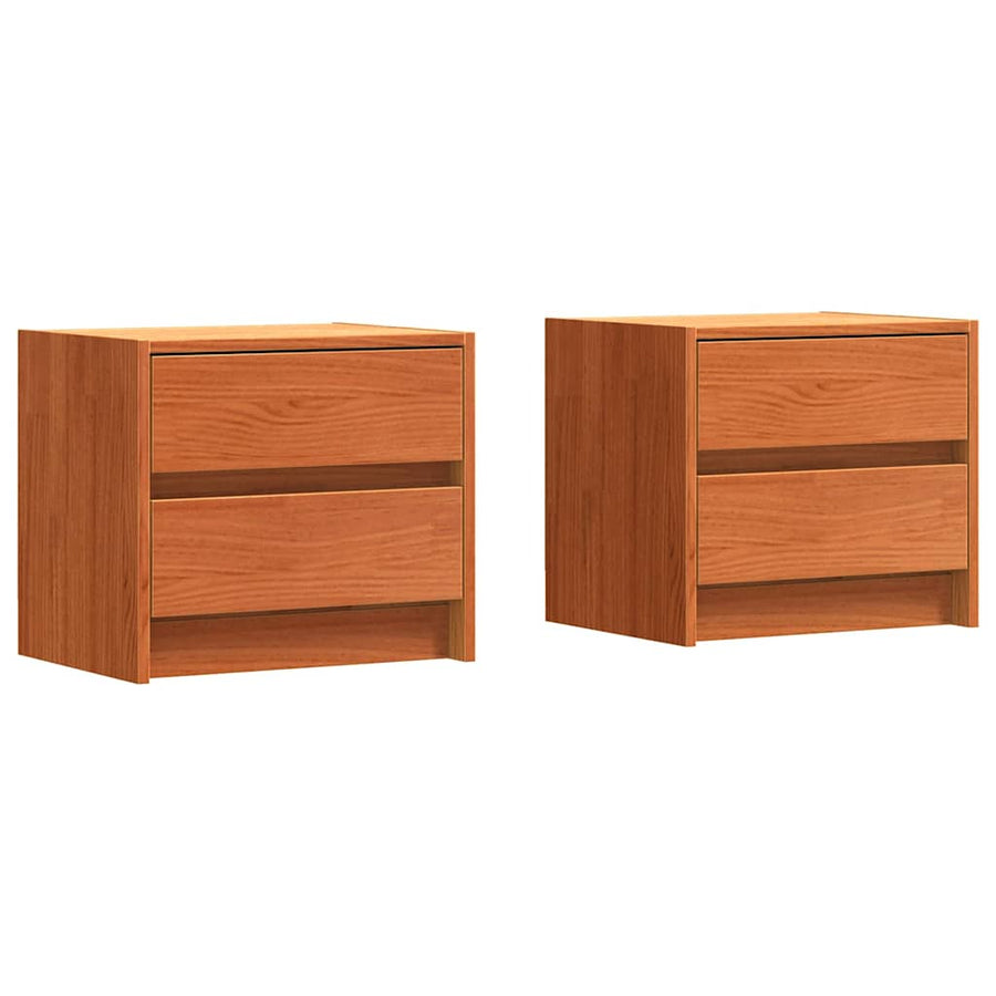 Nachtkastjes 2 pcs Wasbruin 40 x 30.5 x 35.5 cm Grenenhout