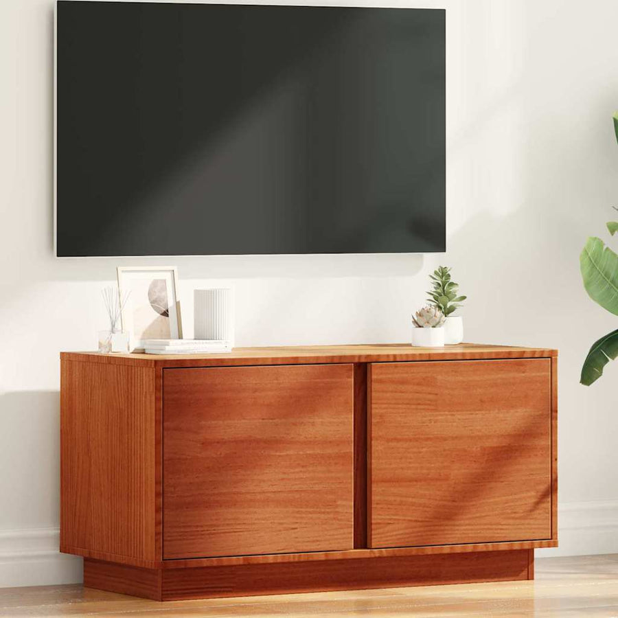 TV-kast Wasbruin 80 x 35 x 40,5 cm Massief grenenhout