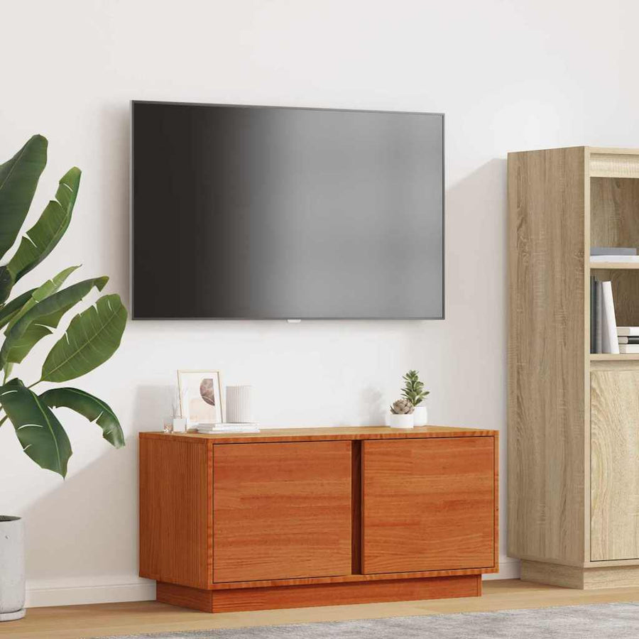 TV-kast Wasbruin 80 x 35 x 40,5 cm Massief grenenhout