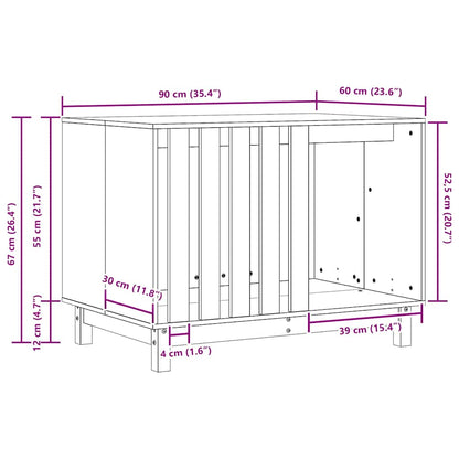 Hondenhuis Wasbruin 90 x 60 x 67 cm Massief grenenhout