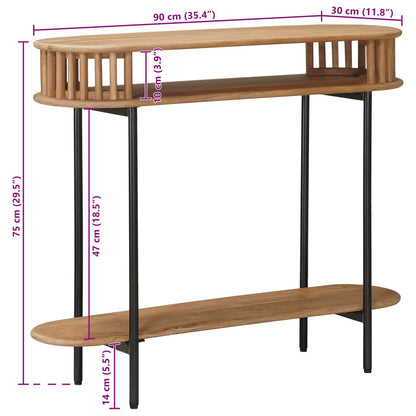 Handgemaakte Eindtafel Teakbruin 90 x 30 x 75 cm